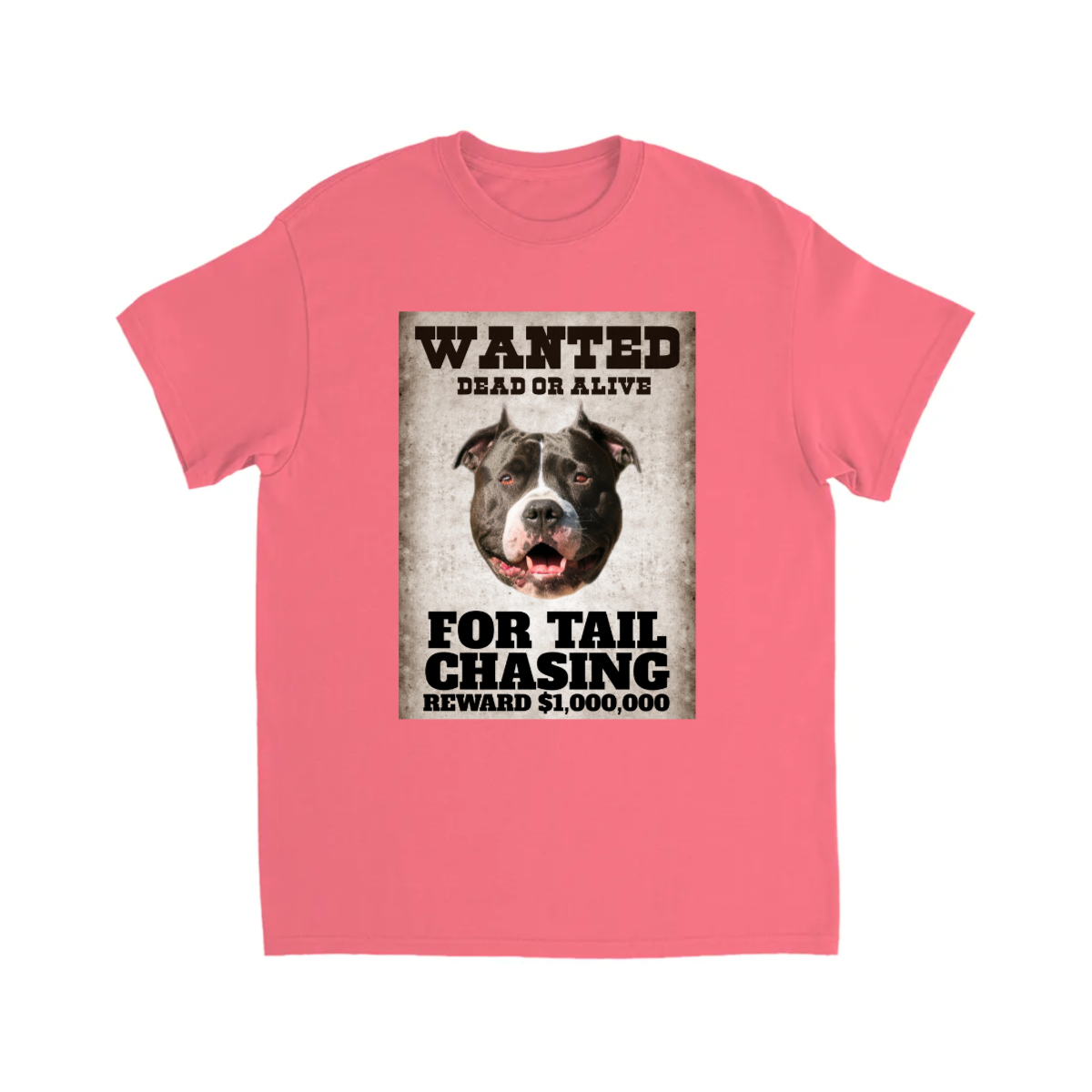 CUSTOM WANTED POSTER T-SHIRT (TAIL CHASING)