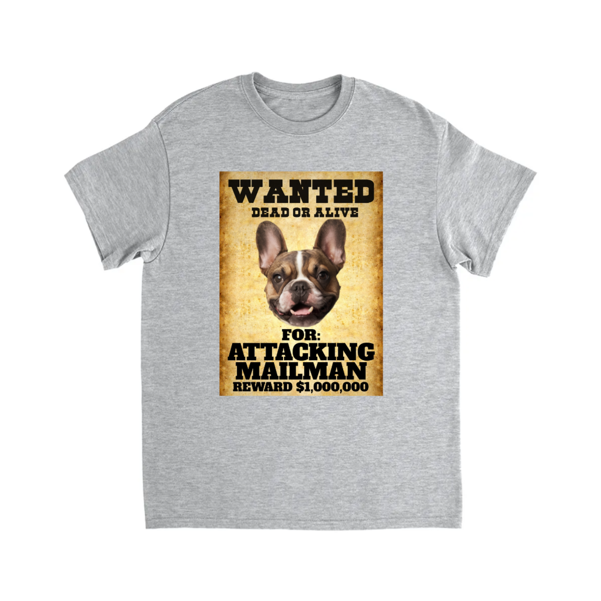 CUSTOM WANTED POSTER T-SHIRT (ATTACKING MAILMAN)