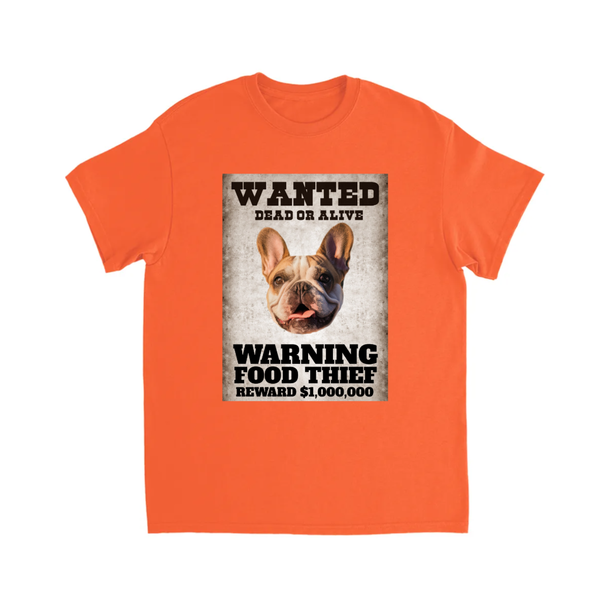 CUSTOM WANTED POSTER T-SHIRT (FOOD THIEF)