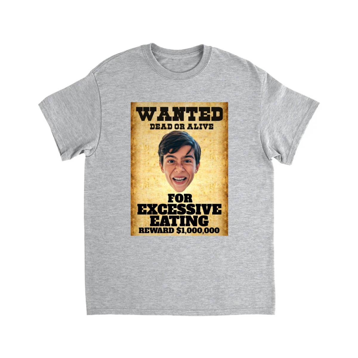 CUSTOM WANTED POSTER T-SHIRT (EXCESSIVE EATING 2)