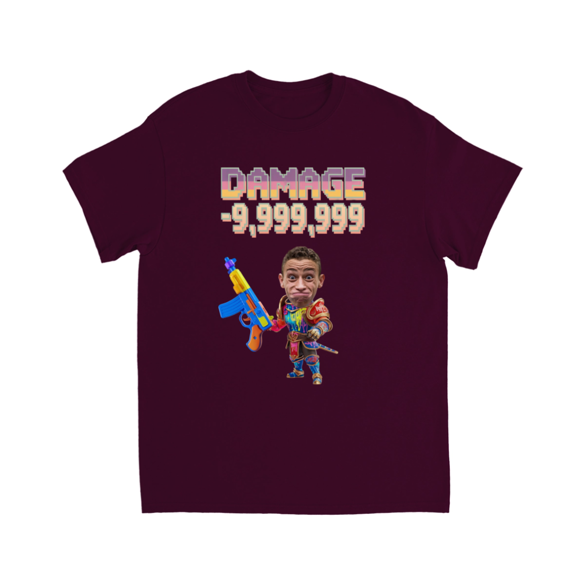 CUSTOM FIGHTING CHARACTER T-SHIRT ( KNIGHT W/ WATERGUN)