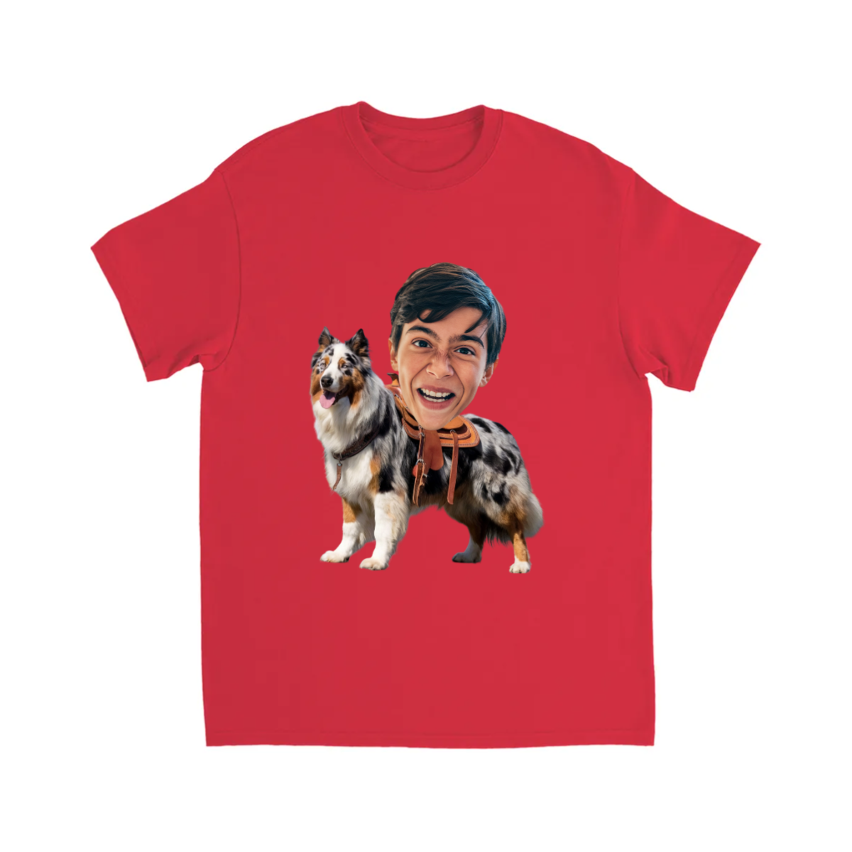 CUSTOM BEAGLE DOG RIDING MOUNT FACE T-SHIRT