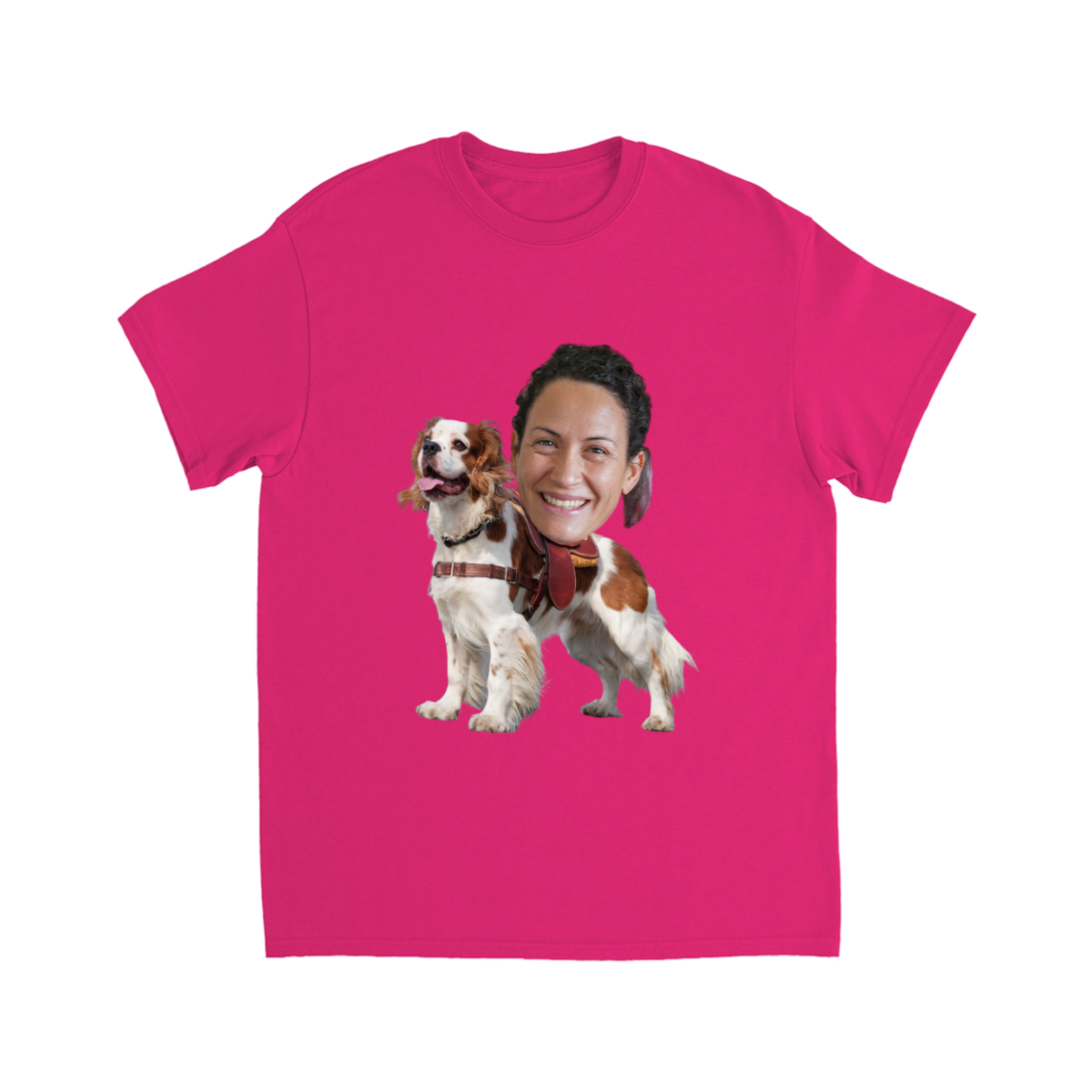 CUSTOM COCKER SPANIEL DOG RIDING MOUNT FACE T-SHIRT