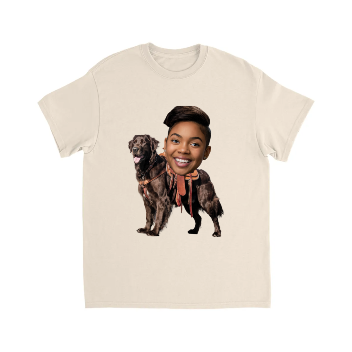 CUSTOM GERMAN SHEPARD DOG RIDING MOUNT FACE T-SHIRT