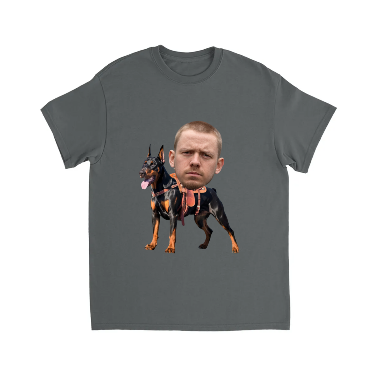 CUSTOM GERMAN SHEPARD DOG RIDING MOUNT FACE T-SHIRT