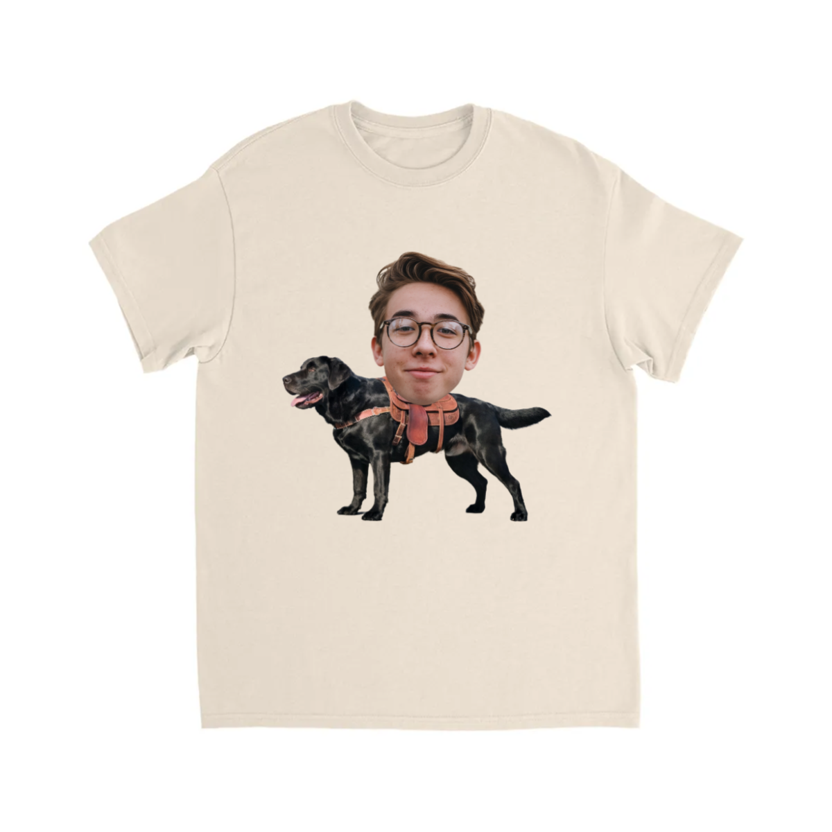 CUSTOM BLACK LABRADOR DOG RIDING MOUNT FACE T-SHIRT