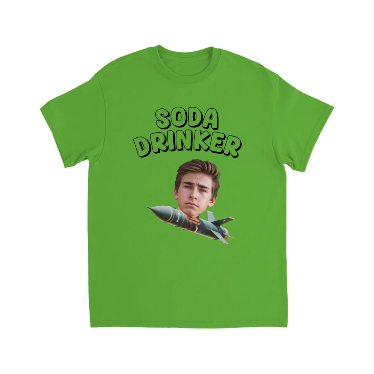 CUSTOM SODA DRINKER T-SHIRT (W/ RIDING MOUNT)