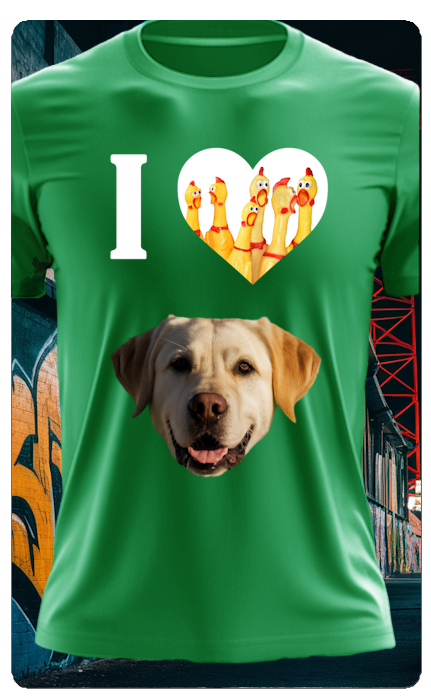 I HEART DOG T SHIRT (W/ CHICKEN HEART)