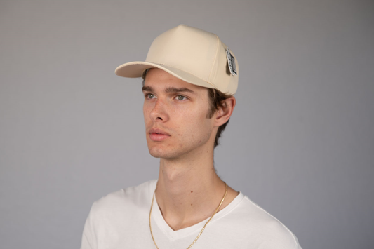 5-Panel Snapback (Curved Bill) —  Natural — Dozen Pack