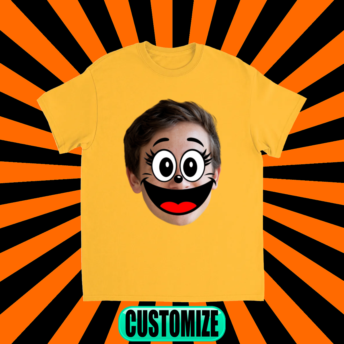 CUSTOM FACE OVERLAY T-SHIRT (FACE 1)